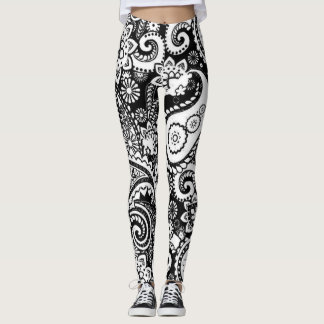 Zwart-wit patroonpatroon leggings