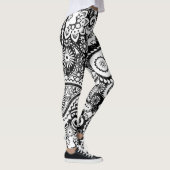 Zwart-wit patroonpatroon leggings (Rechts)