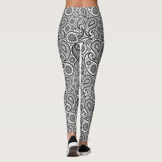 Zwart-wit patroonpatroon leggings (Achterkant)