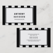 Zwart wit patroonrand gestreepte Visitekaartje (Voorkant / Achterkant)