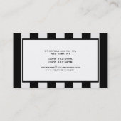 Zwart wit patroonrand gestreepte Visitekaartje (Achterkant)