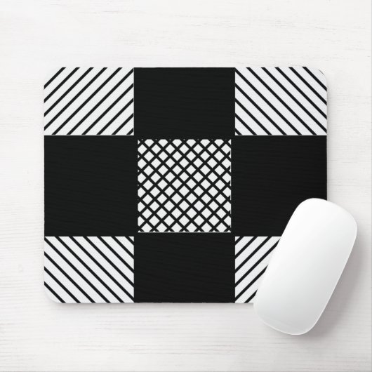 Zwart-wit Pattern Mousepad Muismat (Met muis)