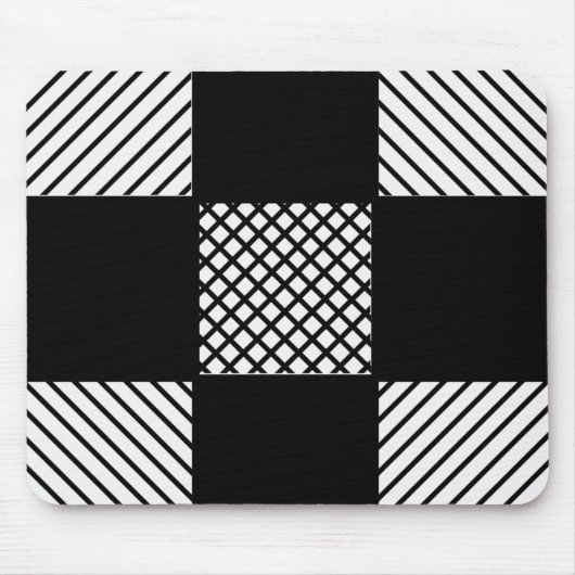 Zwart-wit Pattern Mousepad Muismat (Voorkant)