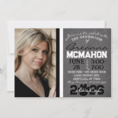 Zwart-wit Paw Print Afstuderen 2 Foto Kaart (Voorkant)