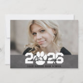 Zwart-wit Paw Print Afstuderen 2 Foto Kaart (Achterkant)