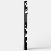 Zwart-wit Paw Print Monogram Case-Mate iPhone Case (Achterkant / Rechts)