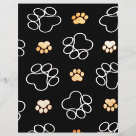 Zwart wit paw print patroon