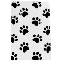 Zwart wit paw print patroon