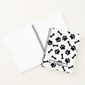 Zwart-wit Paw Print Spiraalvormig Notitieboek (Binnen)