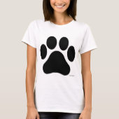Zwart-wit Paw Print Vrouwen T-shirt (Voorkant)