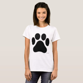 Zwart-wit Paw Print Vrouwen T-shirt