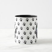 Zwart-wit Paw prints Gepersonaliseerde foto Mok (Midden)