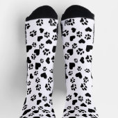 Zwart-wit Paw Prints Patroon Sokken (Top)