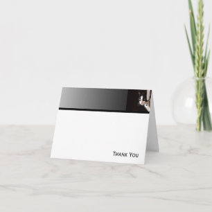 Zwart-wit Peekaboo Cat Bedankkaart