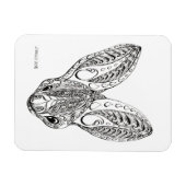 Zwart-wit pen Geel-Winged bakportret Magneet (Horizontaal)