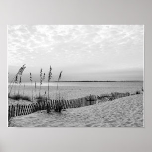 Zwart-wit Pensacola Beach Poster