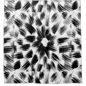 Zwart wit penseelgrijpgordijn douchegordijn (Voorkant)