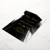 Zwart wit penseelpenseeltypografisch baby shower folie uitnodiging (Gedraaid)