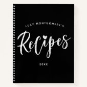 Zwart-wit penseelscript notitieboek (Voorkant)