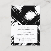 Zwart-wit penseelstreken oorbel display kaart visitekaartje (Achterkant)