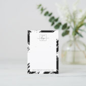 Zwart-wit penseelstreken oorbel display kaart visitekaartje (Staand voorkant)