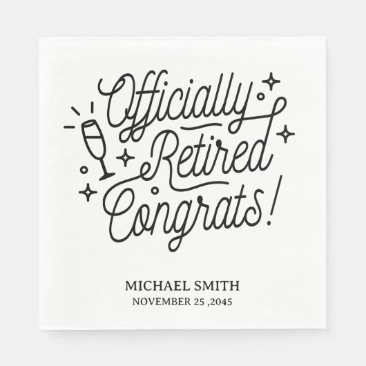 Zwart-wit pensioen partij servetten (Voorkant)