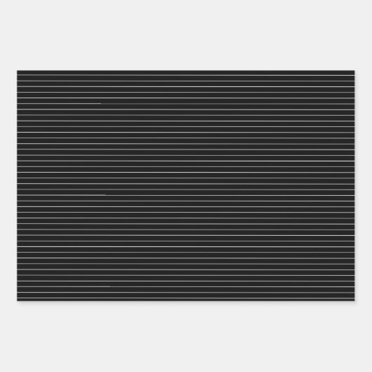 Zwart-wit penstreep inpakpapier vel (Voorkant 3)