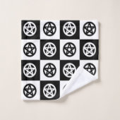 Zwart-wit Pentacle dambord Bad Handdoek (Wasdoekje)