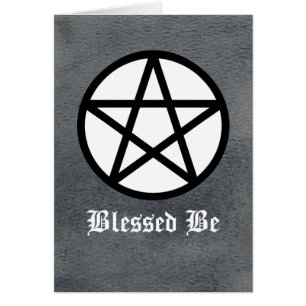 Zwart-wit pentakel op zwarte Waterverf