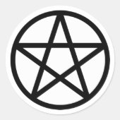 Zwart Wit Pentakel Solid Sticker (Voorkant)