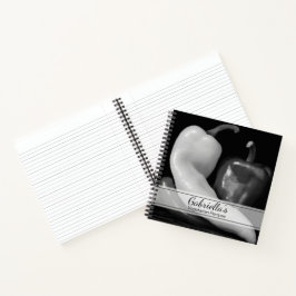 Zwart-wit Peppers Vegetarisch Recept Notitieboek