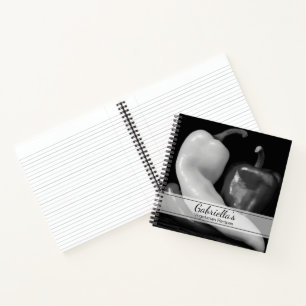 Zwart-wit Peppers Vegetarisch Recept Notitieboek