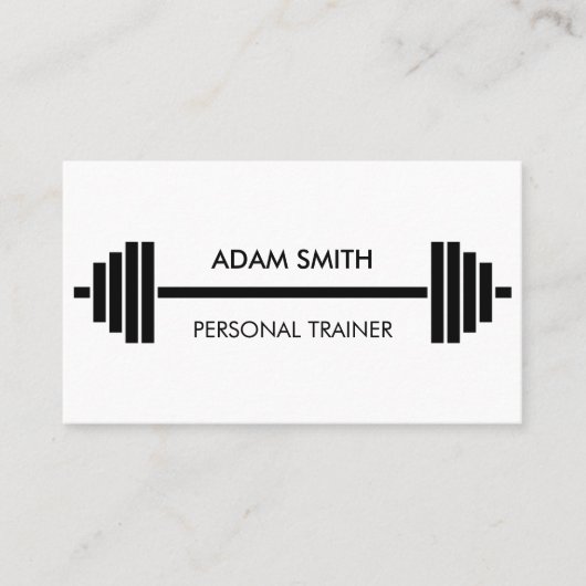 Zwart-wit personal fitness trainer visitekaartje (Voorkant)