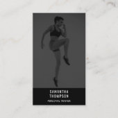 Zwart Wit Personal Trainer Fitness Custom Foto Visitekaartje (Voorkant)