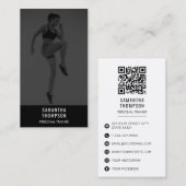 Zwart Wit Personal Trainer Fitness Custom Foto Visitekaartje (Voorkant / Achterkant)