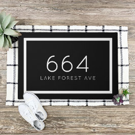 Zwart-wit Persoonlijk adresnummer Deurmat