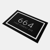 Zwart-wit Persoonlijk adresnummer Deurmat (Schuin)