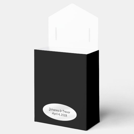 Zwart-wit, persoonlijk bedankdoosjes (Geopend)