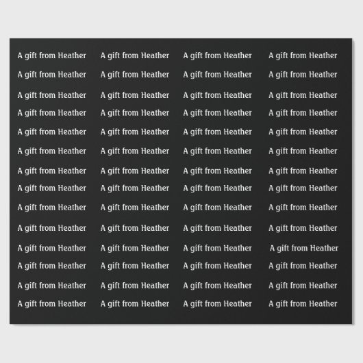 Zwart-wit, persoonlijk cadeautje met naam cadeaupapier (Vlak)