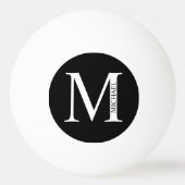 Zwart-wit, persoonlijk ingesteld monogram en naamp pingpongbal (Voorkant)