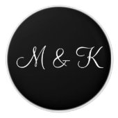 Zwart-wit, persoonlijk keramische knop (Voorkant)