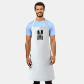 Zwart-wit, persoonlijk monogram en naam apr schort (Gedragen)