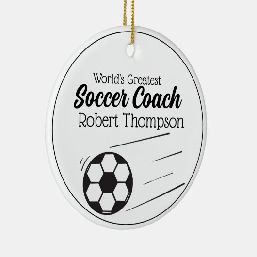 Zwart wit, persoonlijk Voetbal coach Ornament (Rechts)