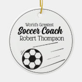 Zwart wit, persoonlijk Voetbal coach Ornament (Voorkant)