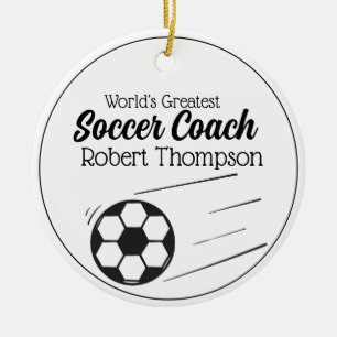 Zwart wit, persoonlijk Voetbal coach Ornament