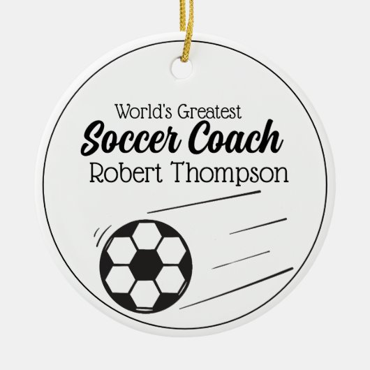 Zwart wit, persoonlijk Voetbal coach Ornament (Voorkant)