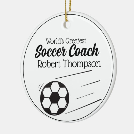 Zwart wit, persoonlijk Voetbal coach Ornament (Links)