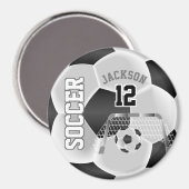Zwart-wit, persoonlijk Voetbal Magneet (Voorkant / Achterkant)