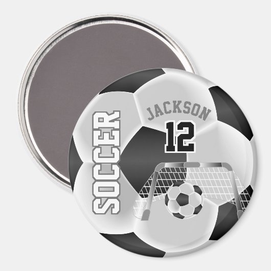 Zwart-wit, persoonlijk Voetbal Magneet (Voorkant / Achterkant)