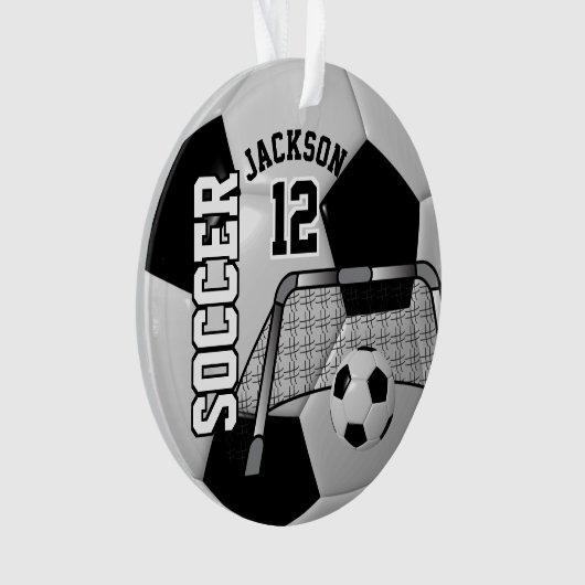 Zwart-wit, persoonlijk Voetbal Ornament (voorkant)